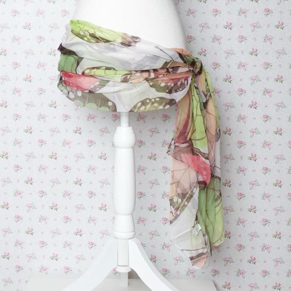Sheer Butterfly Multicolor Scarf